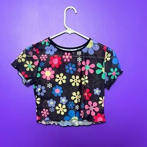 80s style retro sheer crop top